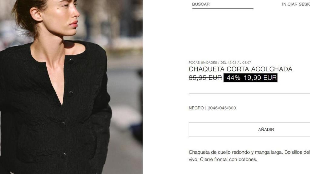 Chaqueta negra. Ref. 3046/046/800