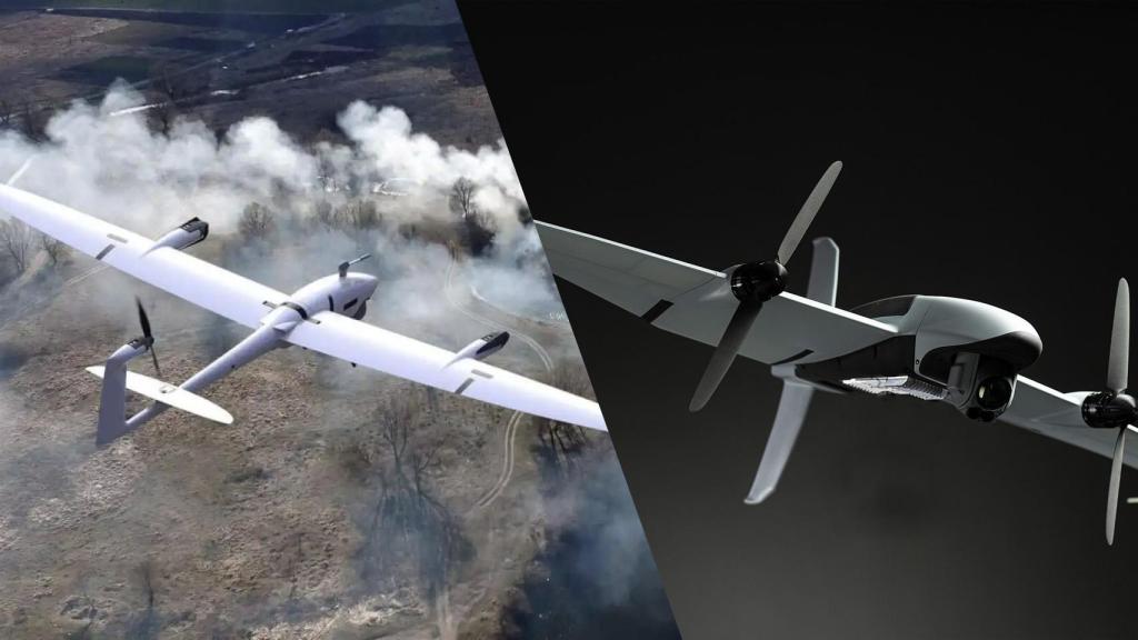 Izqu.: el dron Vector. Der.: el dron Twiter, ambos de Quantum Systems.