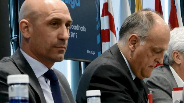 Luis Rubiales y Javier Tebas, en un acto en LaLiga