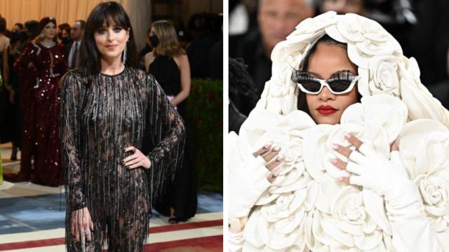 Dakota Johnson y Rihanna en la gala MET en un montaje de EL ESPAÑOL.