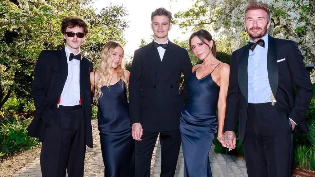 David Beckham con parte de los miembros de su familia