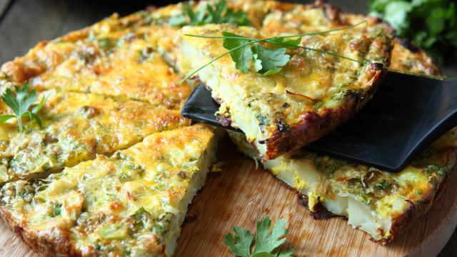 Un pastel de verduras.