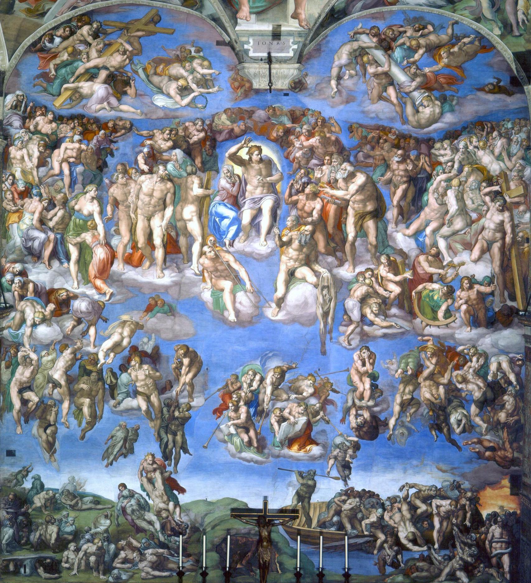 El Juicio Final de Miguel Ángel, en la Capilla Sixtina de Roma.