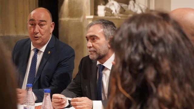 El presidente de la Diputación de Segovia, Miguel Ángel de Vicente, en la reunión de interventores y viceinterventores de diputaciones de Castilla y León, este martes