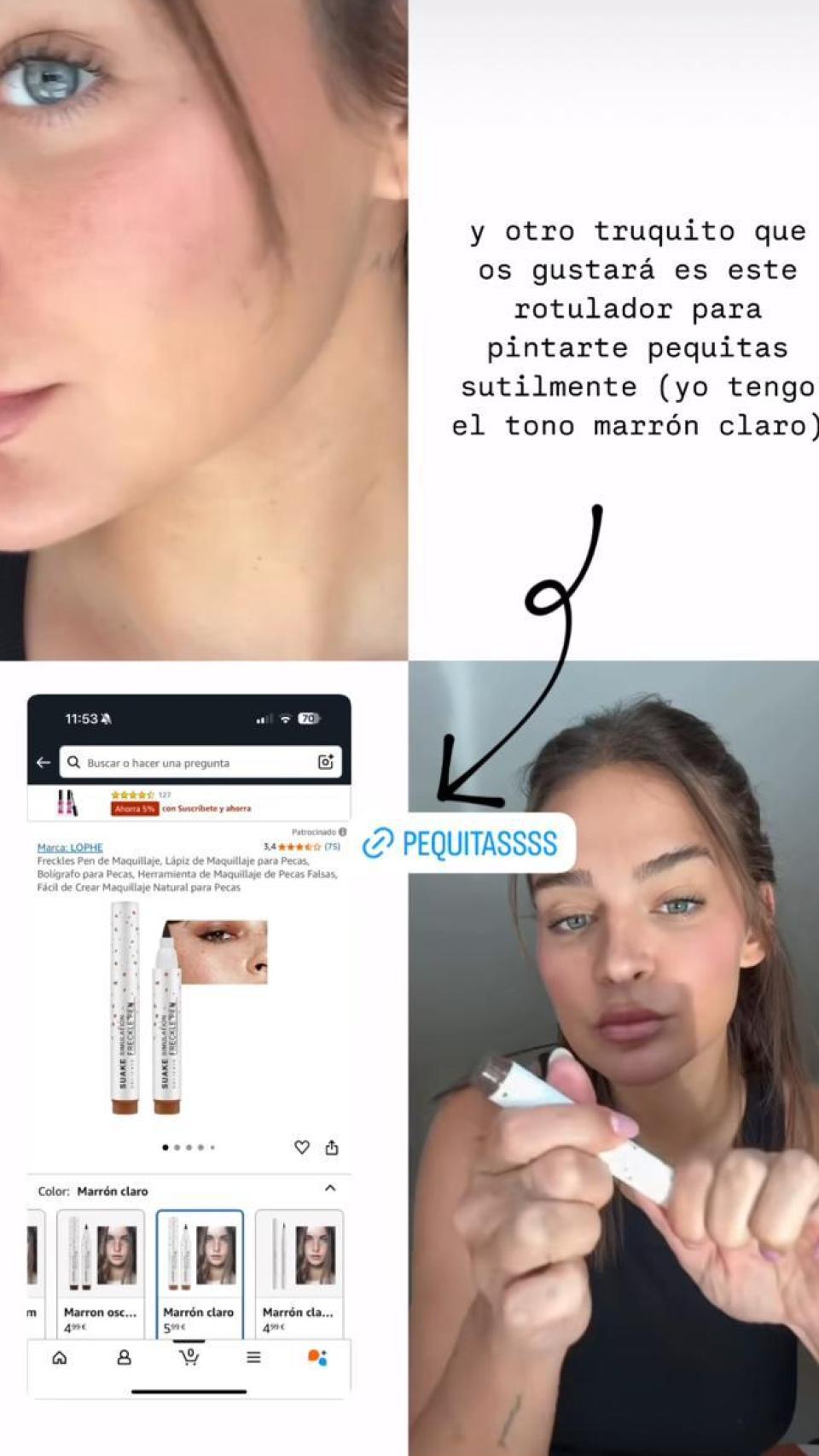 Laura Escanes ha demostrado en sus 'historias' cómo se inventan las pecas.