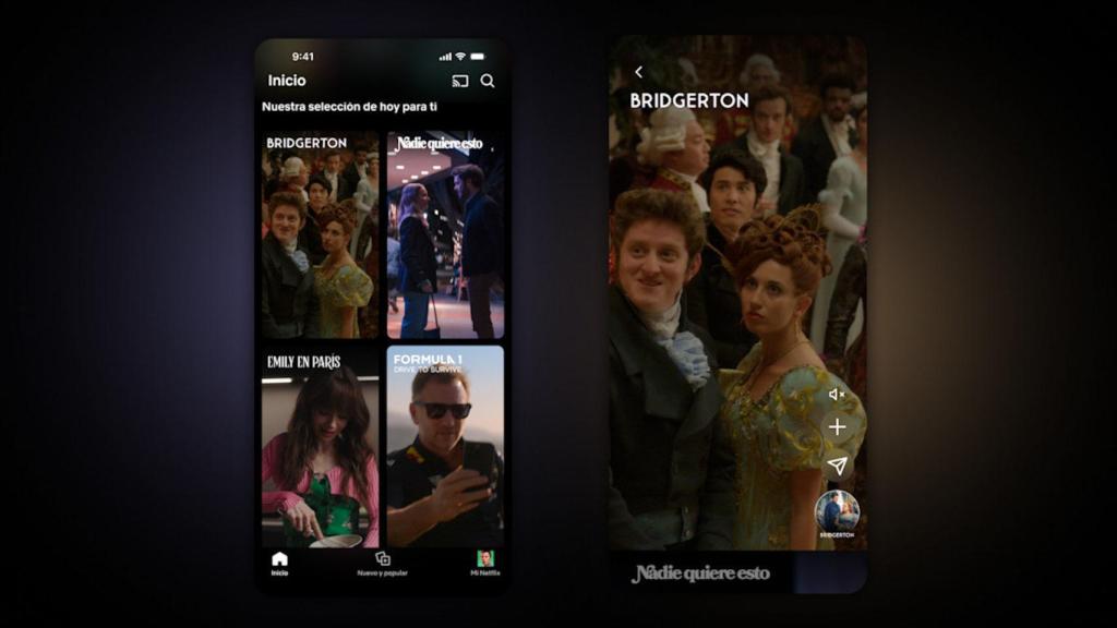 Nuevo feed de vídeo vertical de Netflix