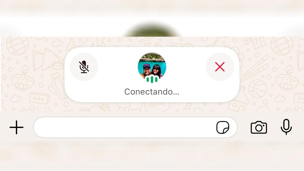 La nueva interfaz de llamada activa en un chat