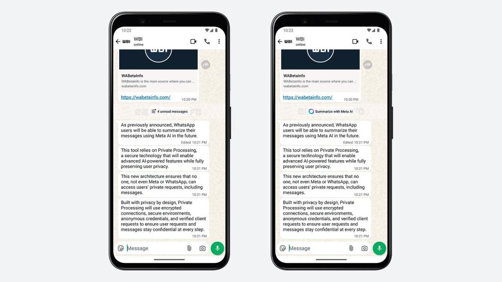 El botón de resumir chats en WhatsApp