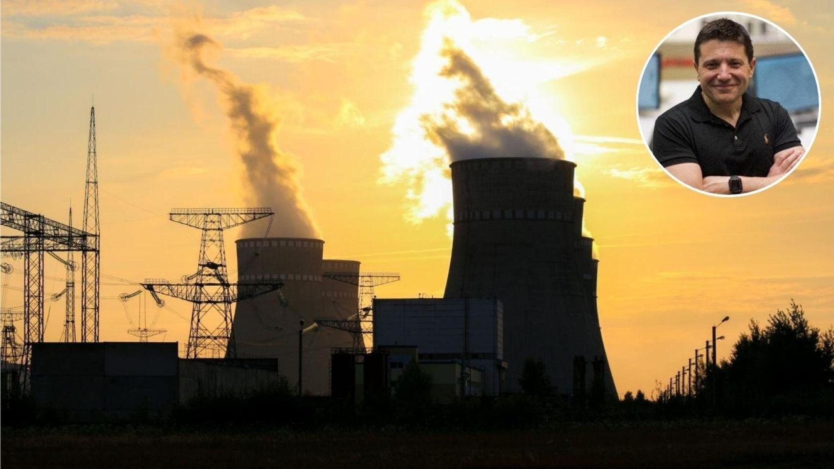 Montaje de Alfredo García, ingeniero, en una imagen de unas plantas nucleares.