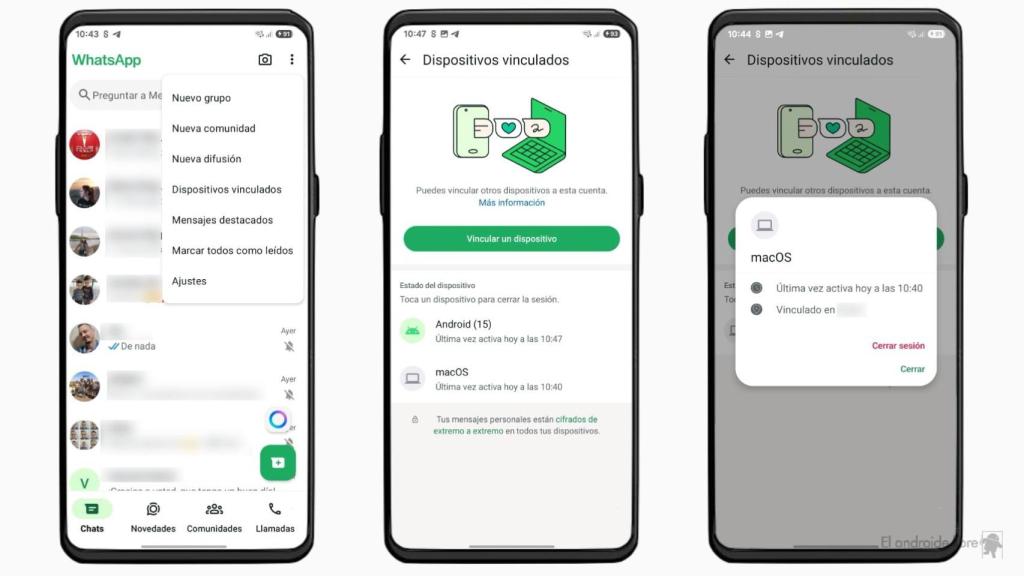 WhatsApp interface
