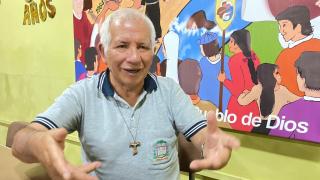El obispo Cristóbal Mejía Corral, de la Diócesis de Chulucanas, en Perú, durante la entrevista con EL ESPAÑOL.