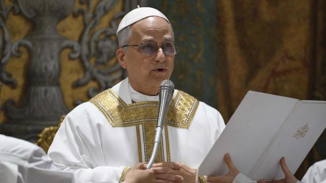 León XIV este viernes en su primera misa como Papa.
