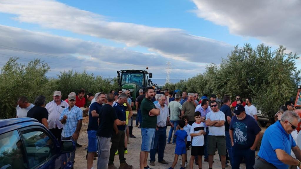 Concentración en contra de las plantas solares de Greenalia realizada en Lopera (Jaén).