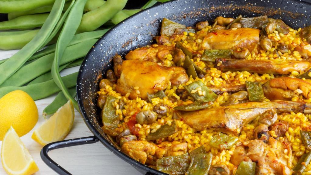 Una paella valenciana