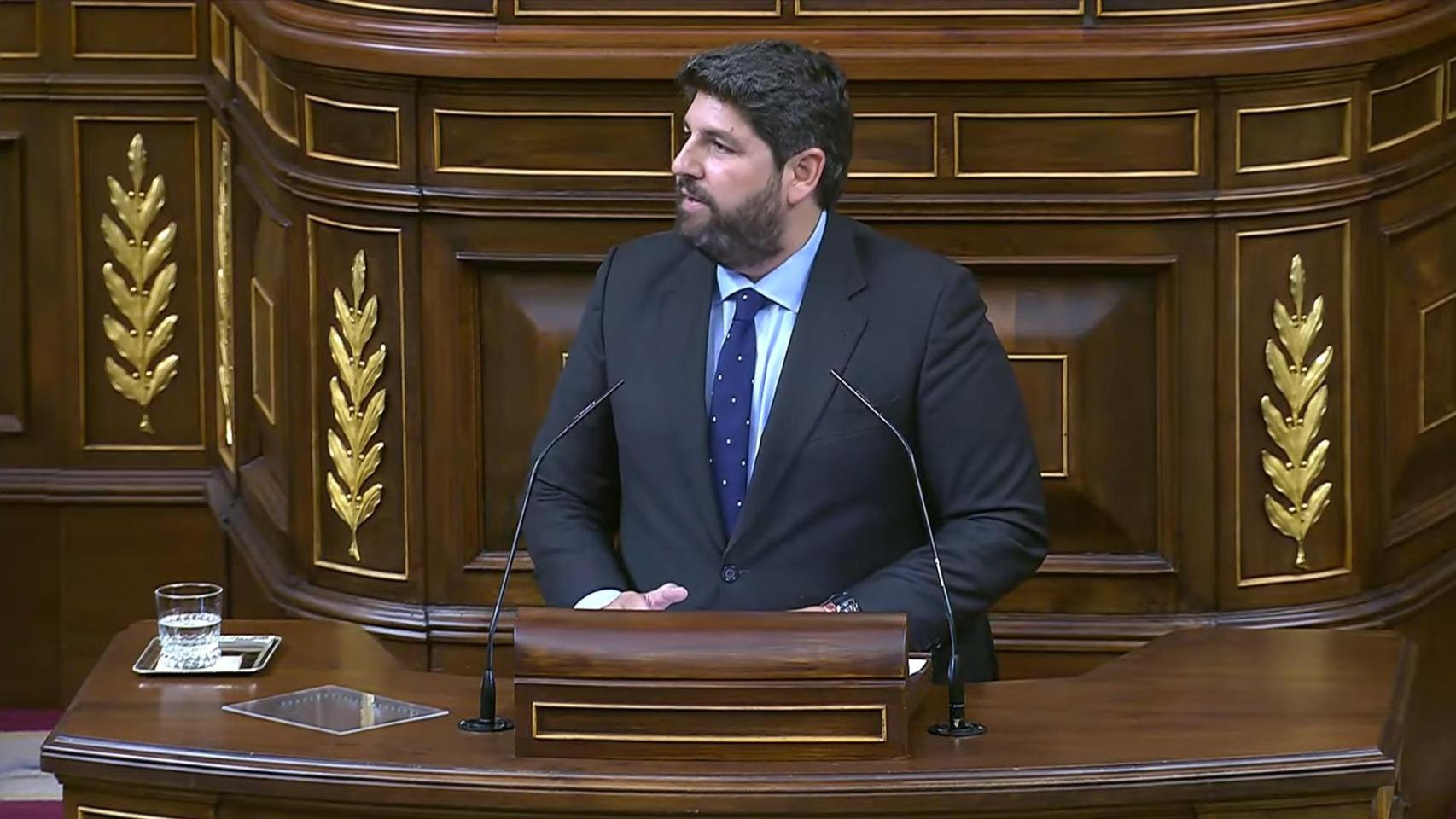 López Miras pide al Congreso "asumir la gestión del agua como una cuestión de Estado" contra la reducción del trasvase