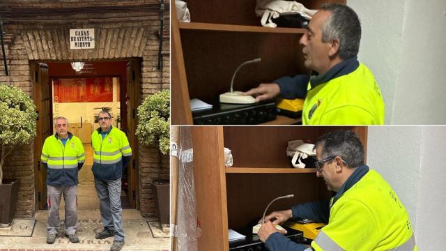Pepe y Francisco, alguaciles del Ayuntamiento de Benalauría.