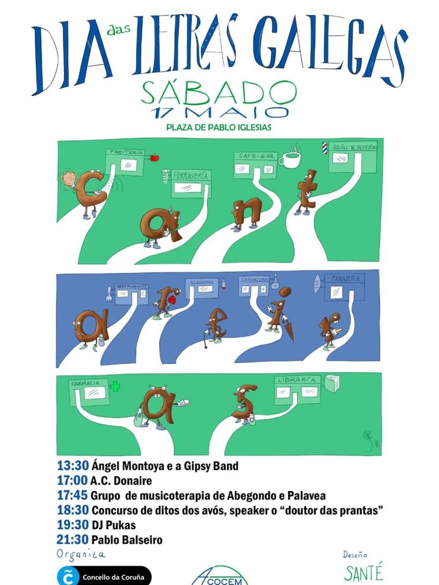 Cartel de la Letras Galegas de Acocem.
