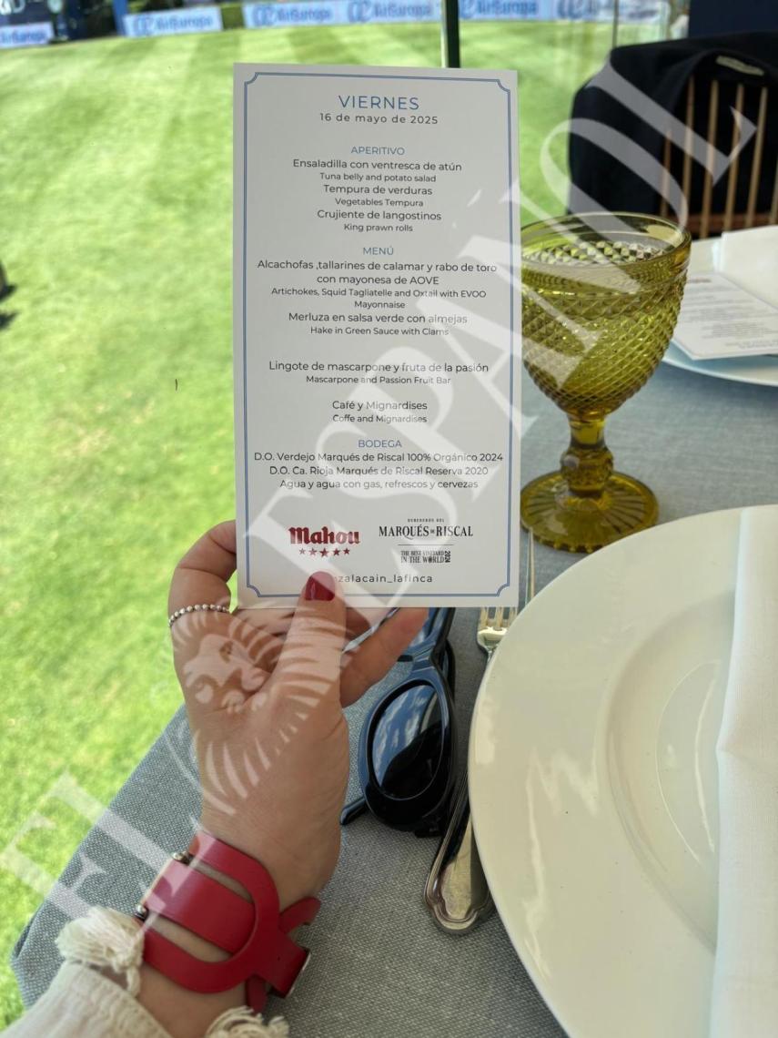 Menú Zalacaín en el área VIP de Longines.