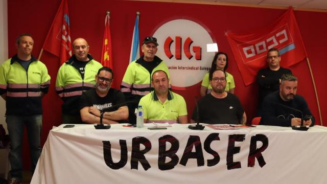 Comité de empresa de Urbaser en rueda de prensa.