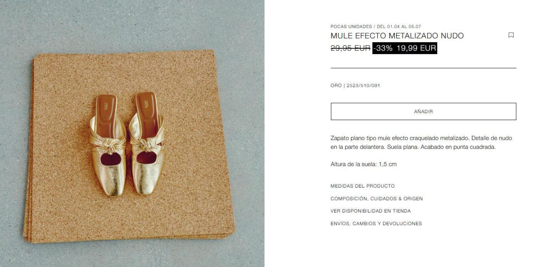 MULE EFECTO METALIZADO NUDO. Ref:2523/510/091
