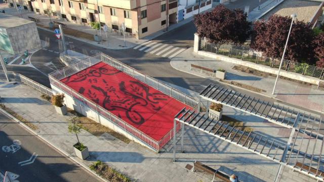 Nuevo mural del Ayuntamiento de Zamora en el aparcamiento del Hospital Virgen de la Concha