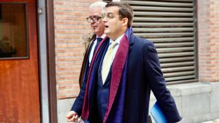 El secretario general y letrado mayor de las Cortes de Castilla y León, Marcos Herrero Martínez-Tutor, a su salida de los juzgados de Valladolid tras ser aplazado su declaración por presunto acoso laboral, en noviembre de 2024