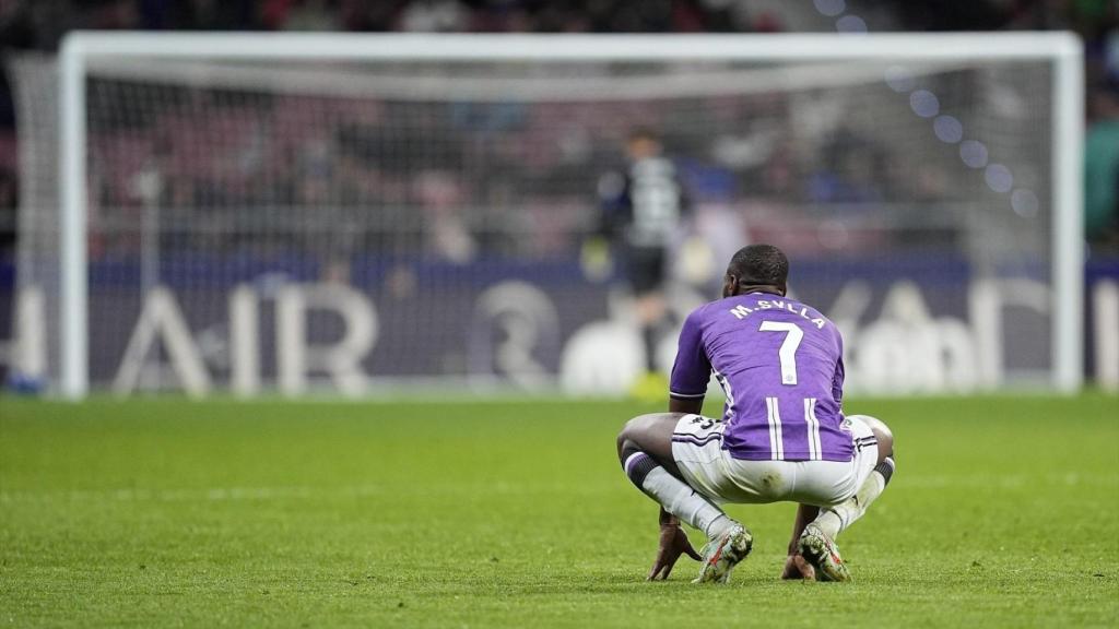 Mamadou Sylla se lamenta durante un partido con el Valladolid.