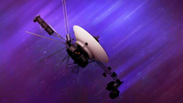Imagen por ordenador de la sonda Voyager en el espacio.
