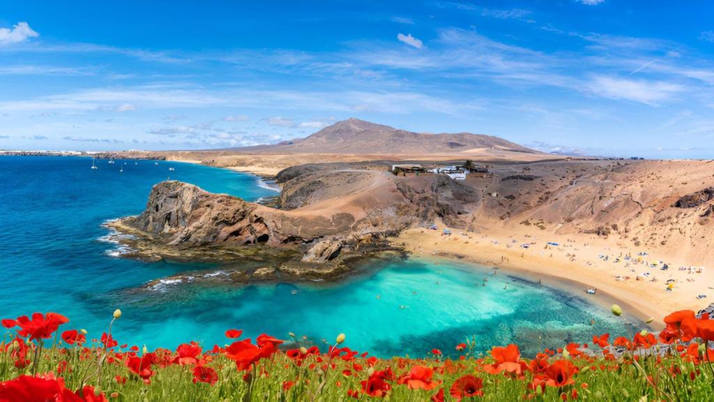 Paisaje con playa de Papagayo.