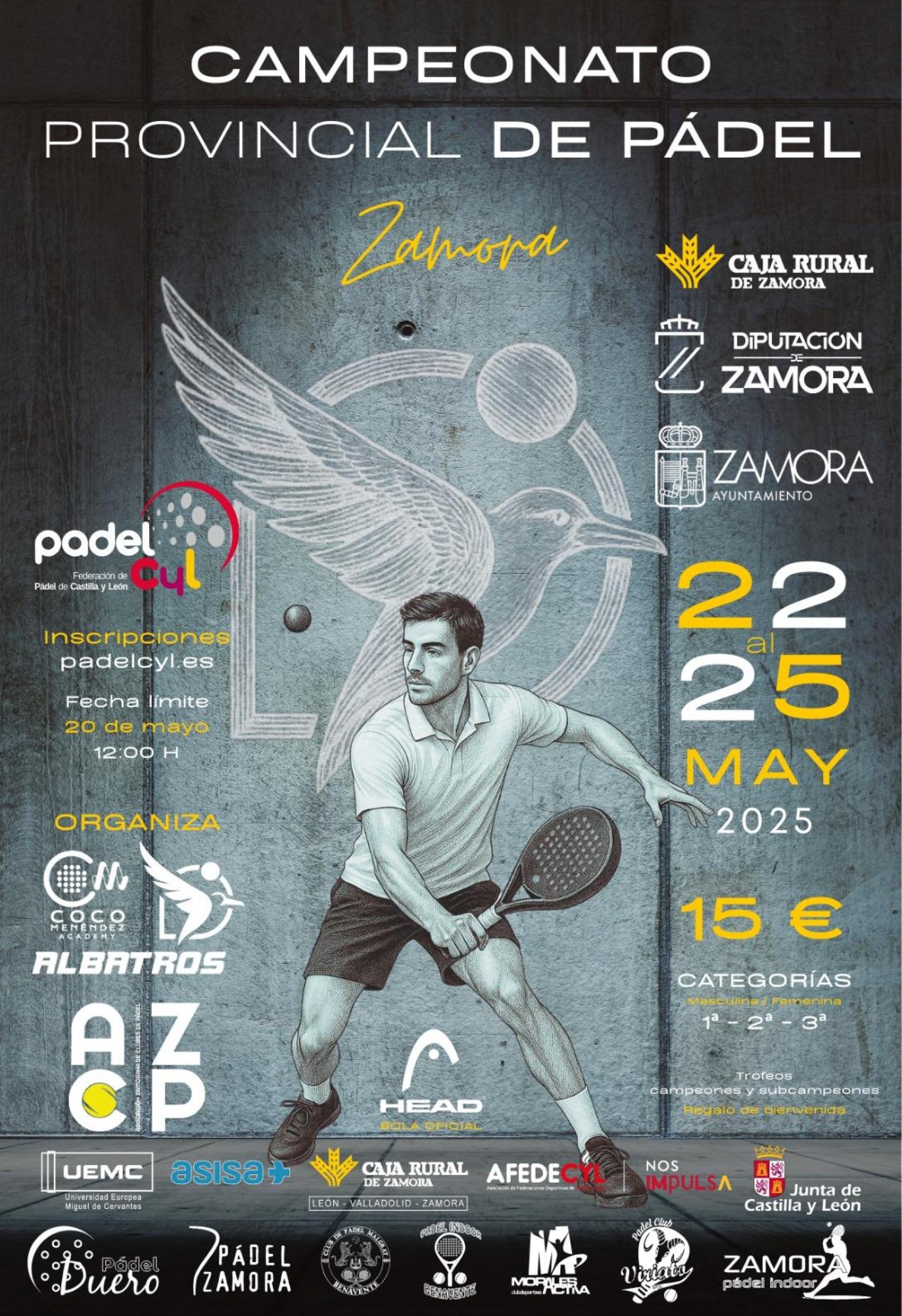 Cartel del Campeonato provincial de Pádel