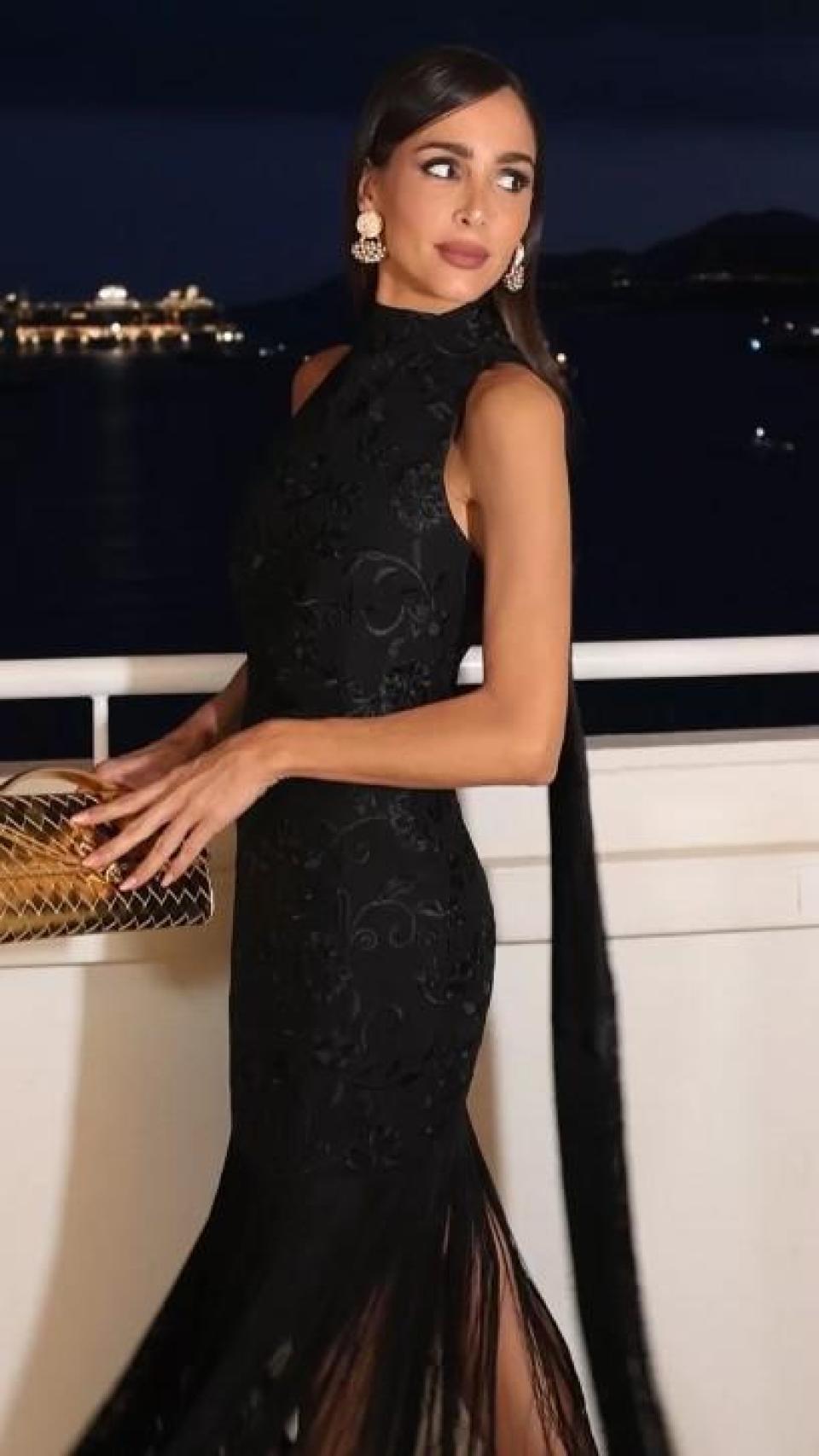 Osorno, con su vestido en Cannes.