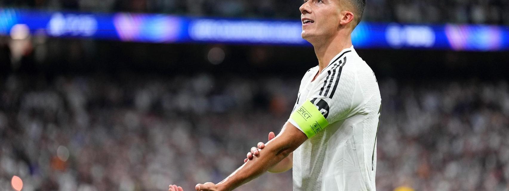 Lucas Vázquez celebra un gol con el Real Madrid