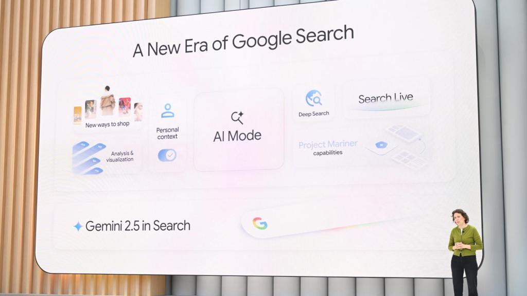 Liz Reid, responsable de Google Search, con la nueva configuración del buscador