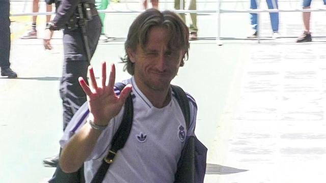 Modric, en una concentración con el Real Madrid