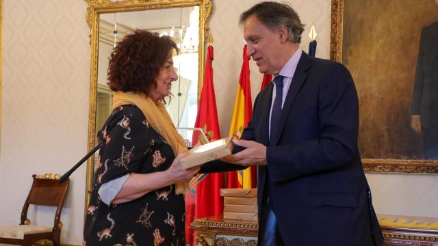 El alcalde de Salamanca, Carlos García Carbayo, durante el acto homenaje