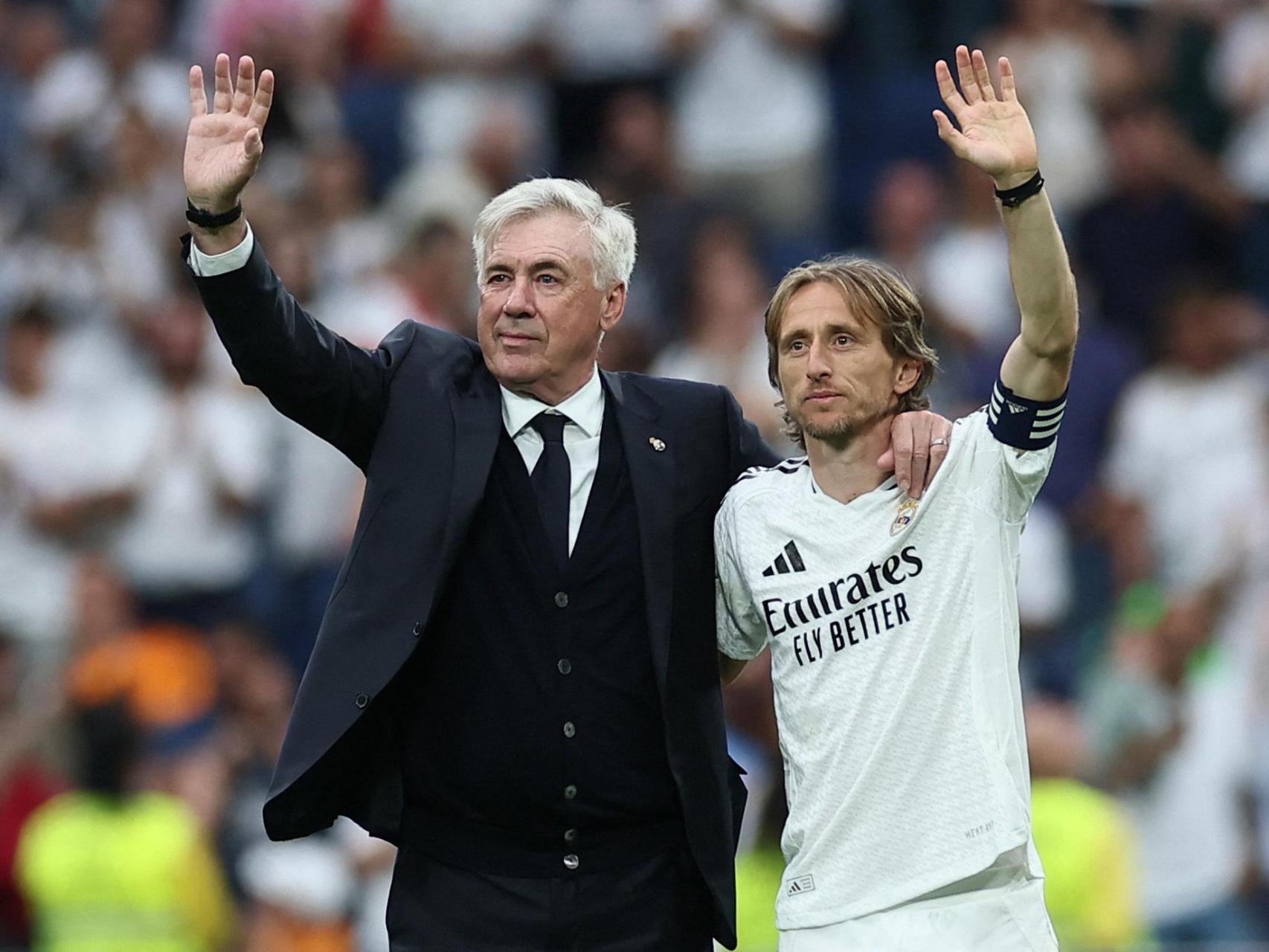 Carlo Ancelotti y Luka Modric se despiden del Santiago Bernabéu.