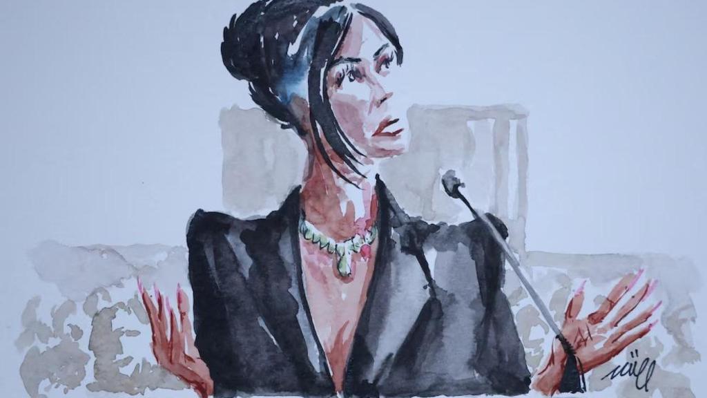 Kim Kardashian during his statement in the Parisian court.