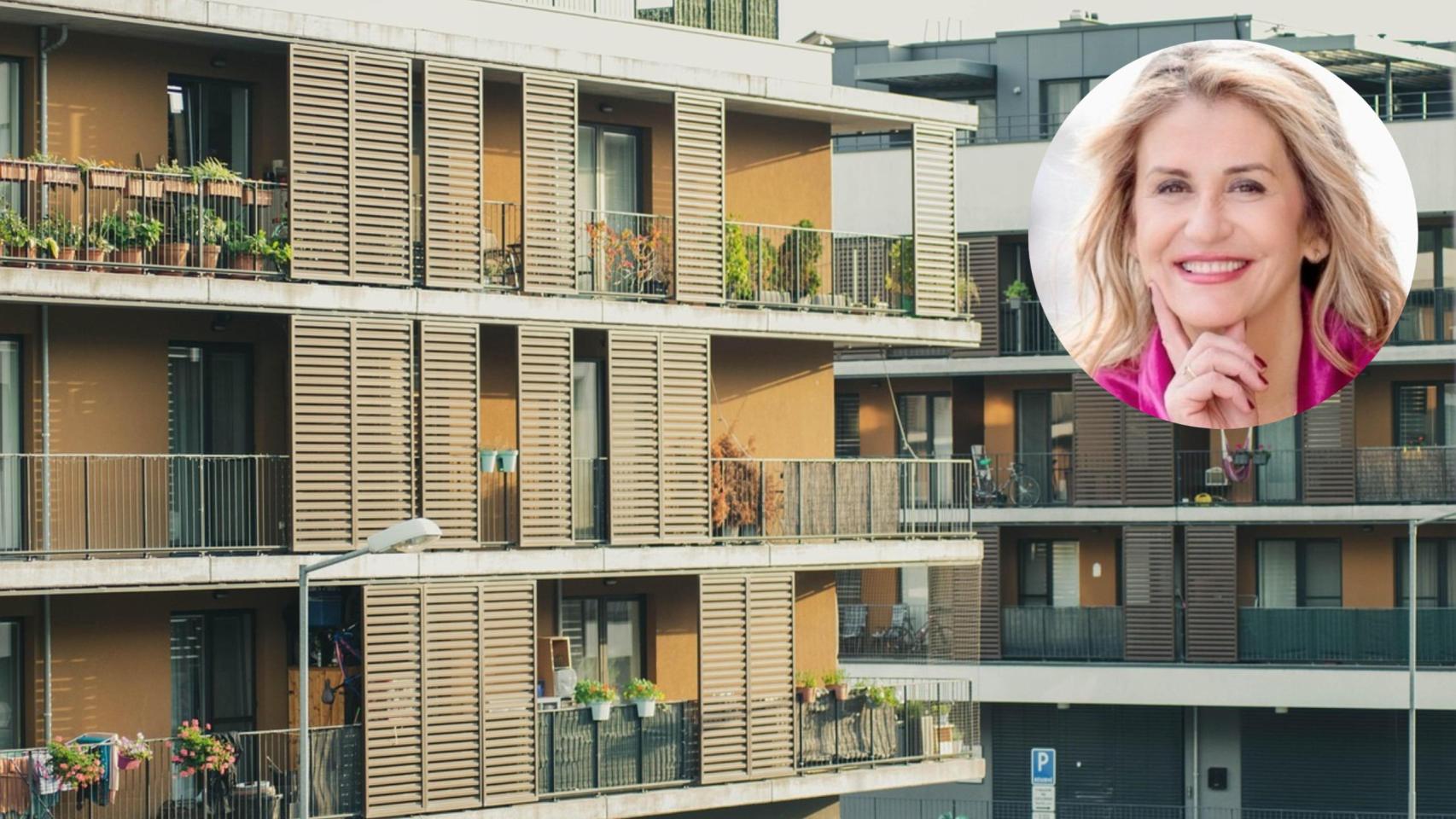 Montaje de Matilde Cuena con edificios de viviendas.