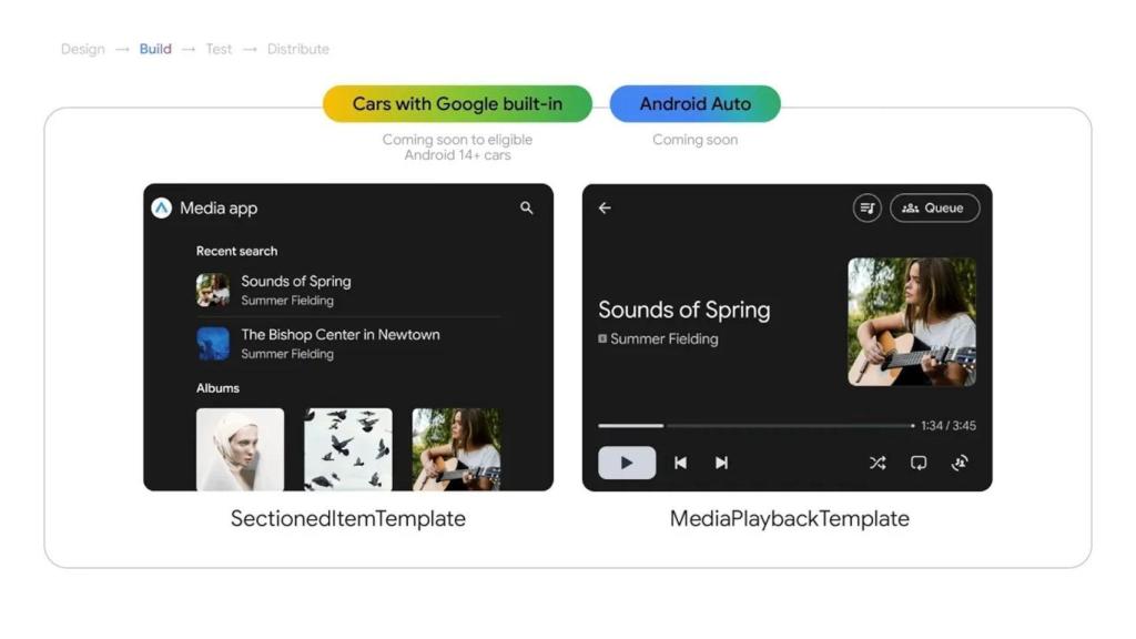 New templates for multimedia app on Android Auto