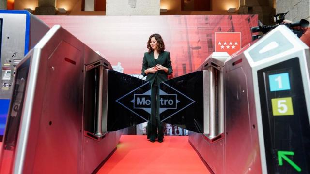 Isabel Díaz Ayuso durante la primera presentación del metro hasta Madrid Nuevo Norte en 2022.