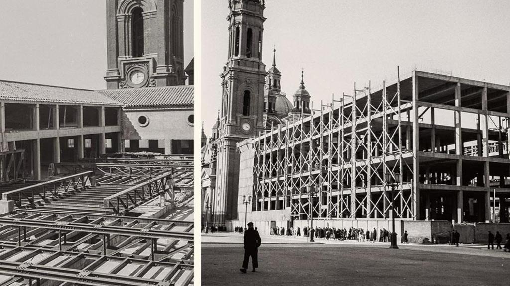 La construcción del Ayuntamiento de Zaragoza.