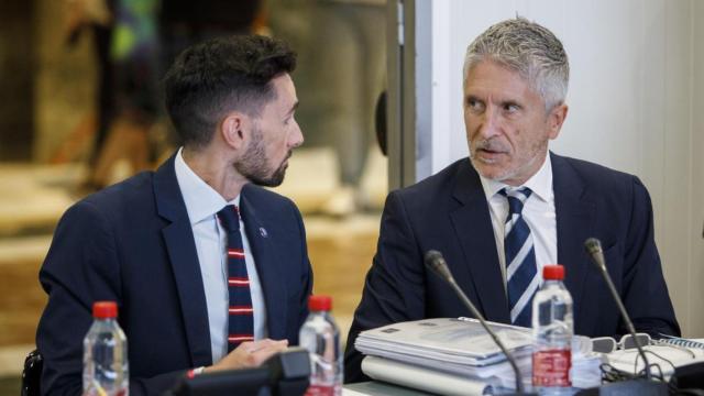 Rafael Pérez y  Grande-Marlaska en una reunión del Centro de Coordinación Operativo, en octubre de 2023.