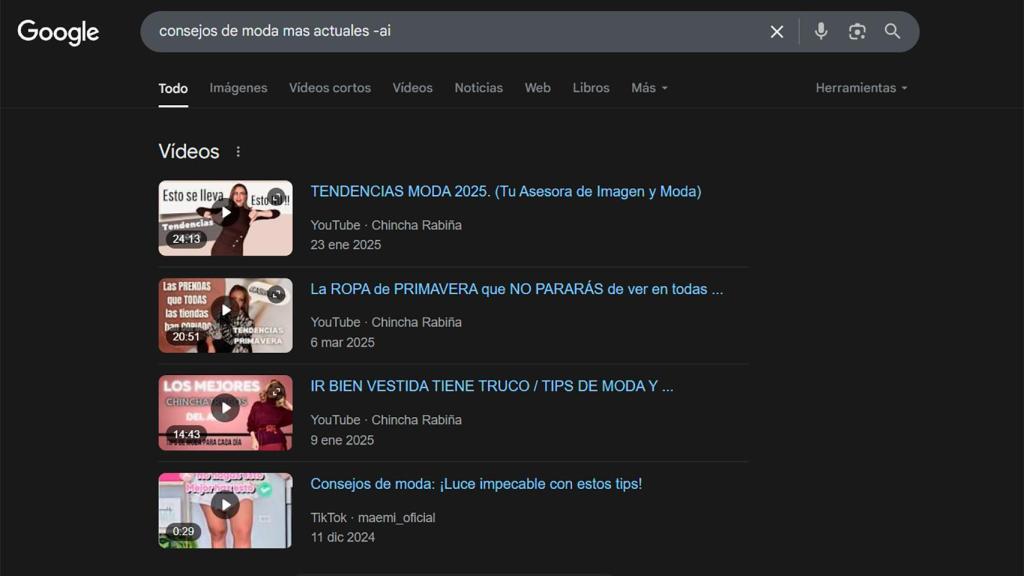 Same search with the operator -ai