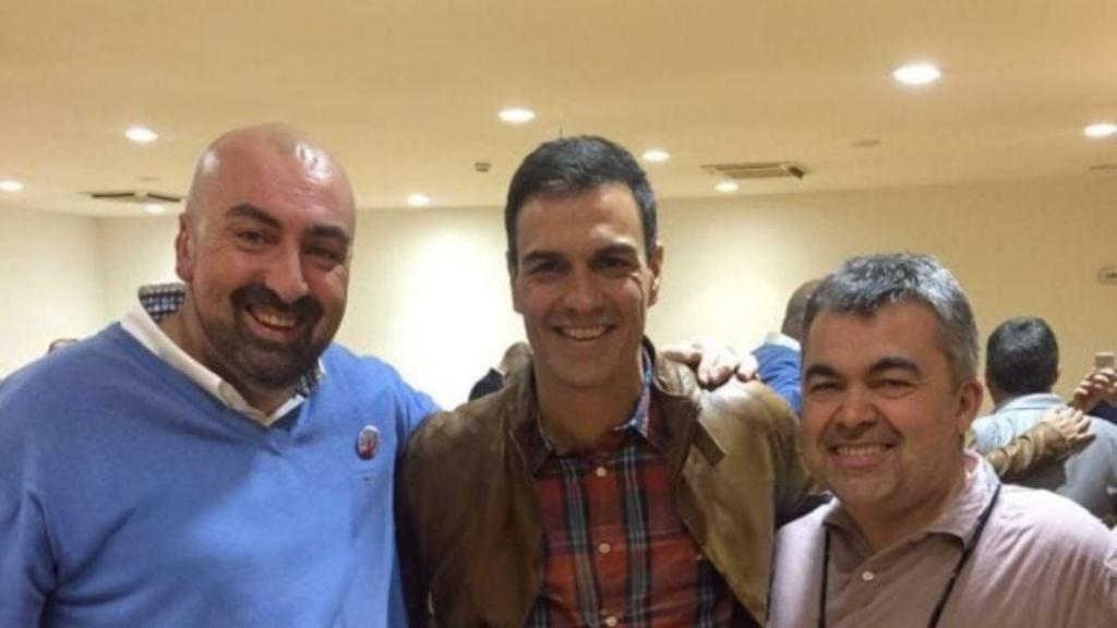 Koldo García, Pedro Sánchez y Santos Cerdán, en una imagen de archivo.