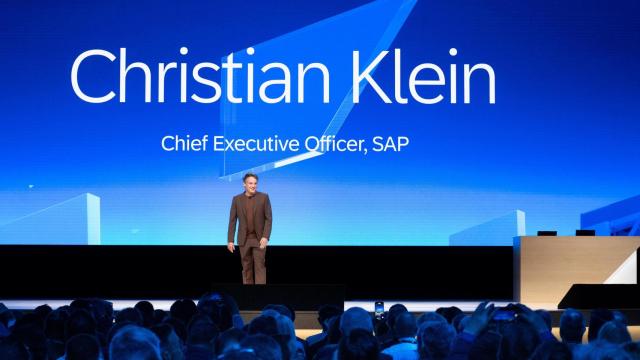 El CEO de SAP, Christian Klein, durante su intervención en SAP Saphire en Madrid.