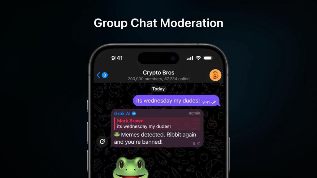 Moderation of Telegram groups with Grok