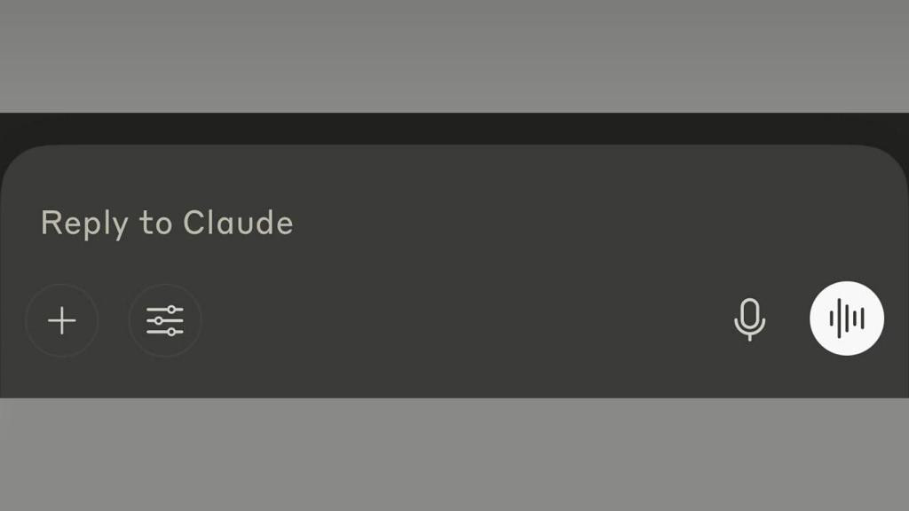 Claude's interface with the voice mode button