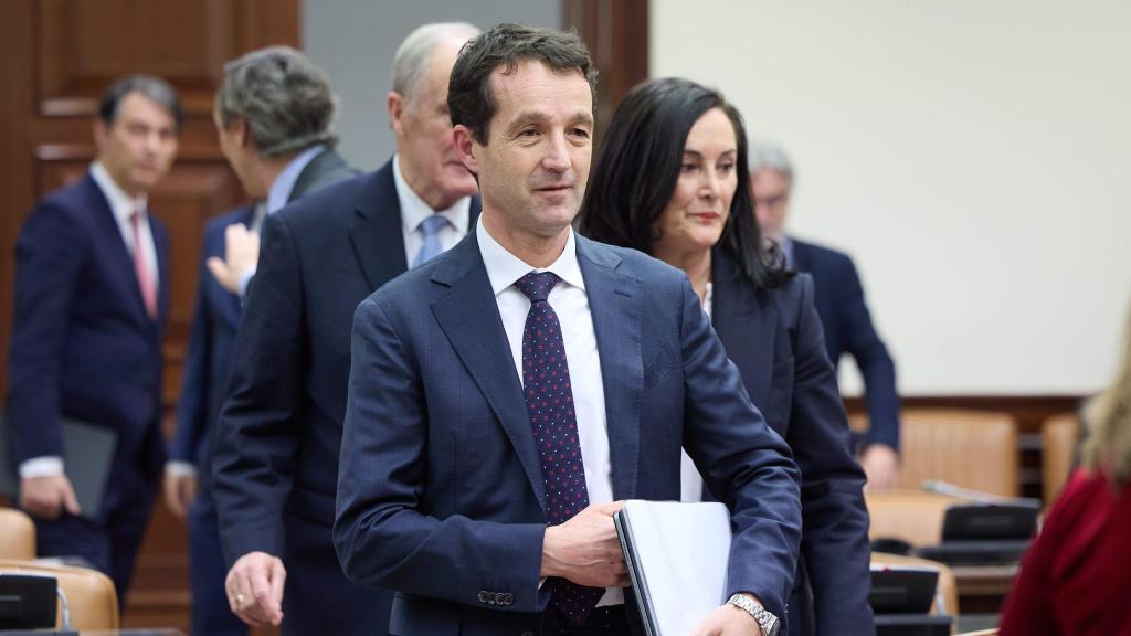 Ángel Escribano, presidente de Indra, durante una comparecencia en la Comisión Mixta Congreso-Senado de Seguridad Nacional.