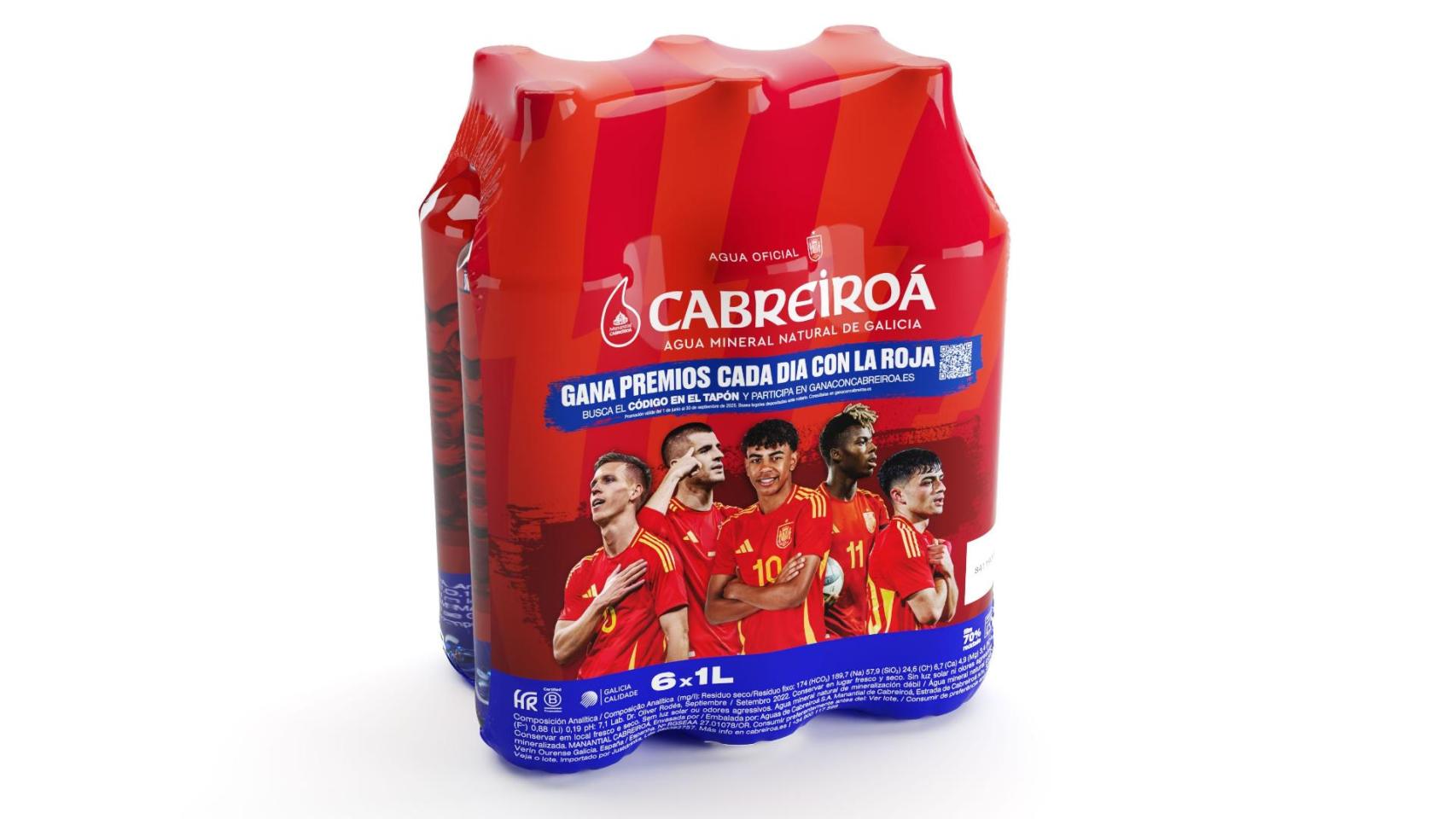 La gallega cabreiroá repite como agua oficial de la selección española de fútbol