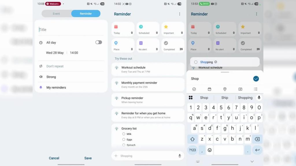 Reminders in One UI 8